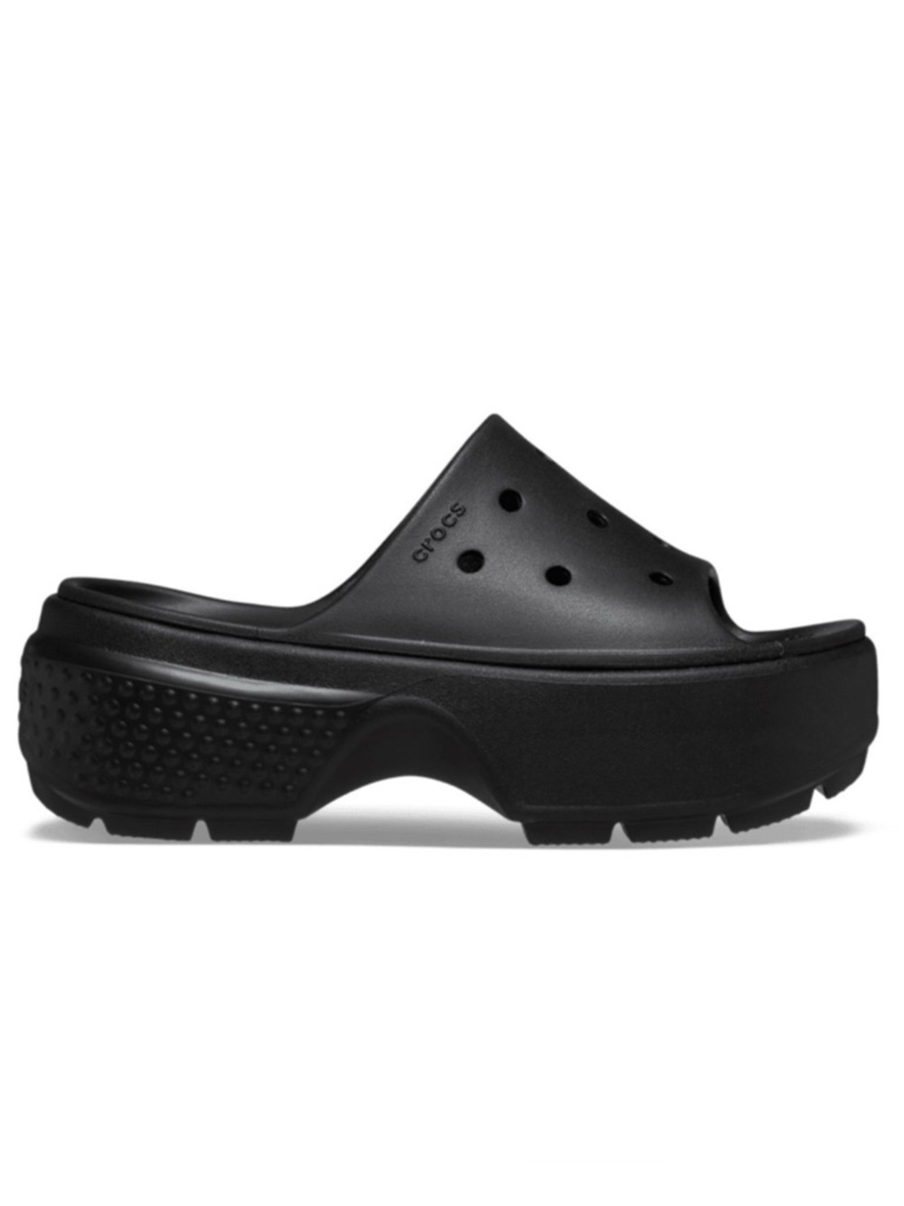 Crocs Stomp Unisex Platform Black Slides Sz W 11 M 9 NWT